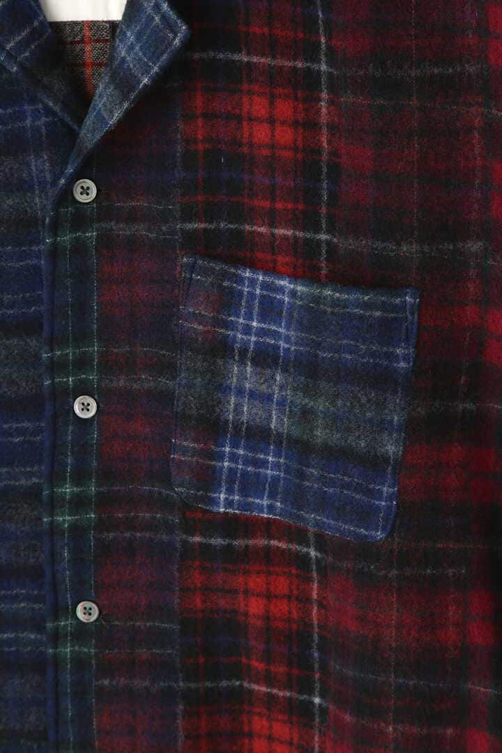 SEVEN BY SEVEN / OPEN COLLAR SHIRTS（NEEDLE PUNCH WOOL CHECK ...