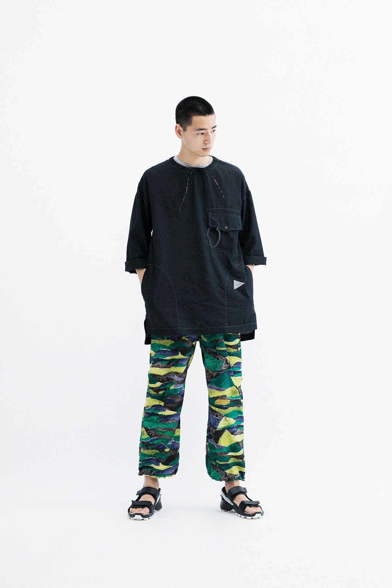 printed vent pants