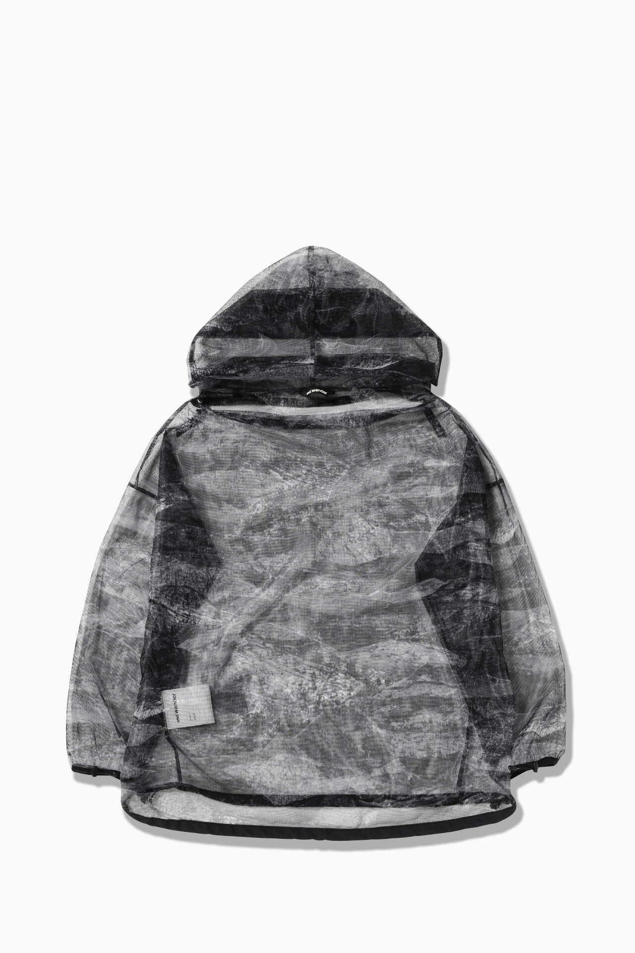 printed bug mesh hoodie