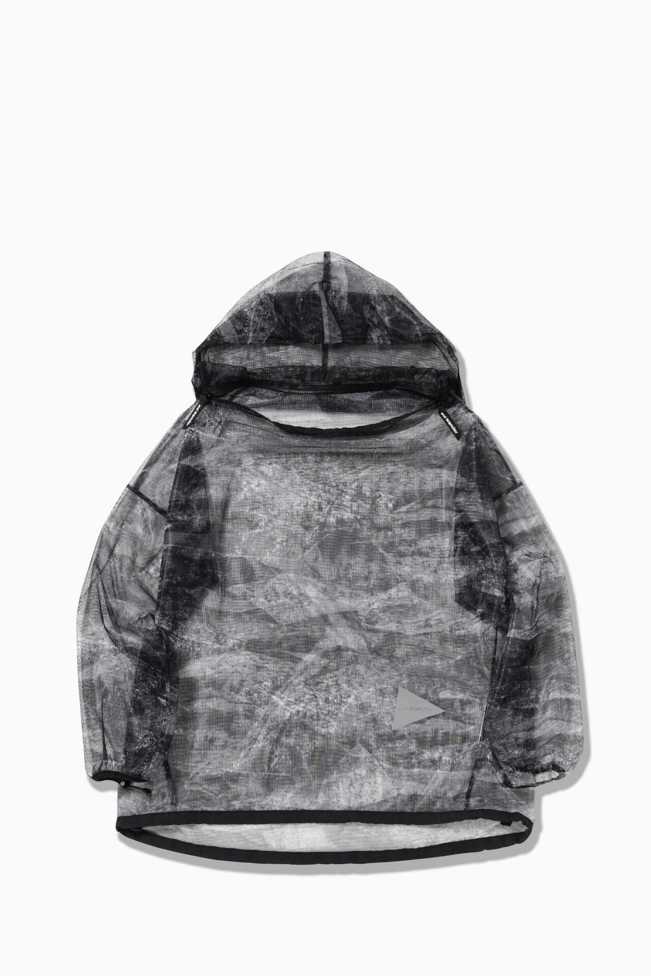 printed bug mesh hoodie