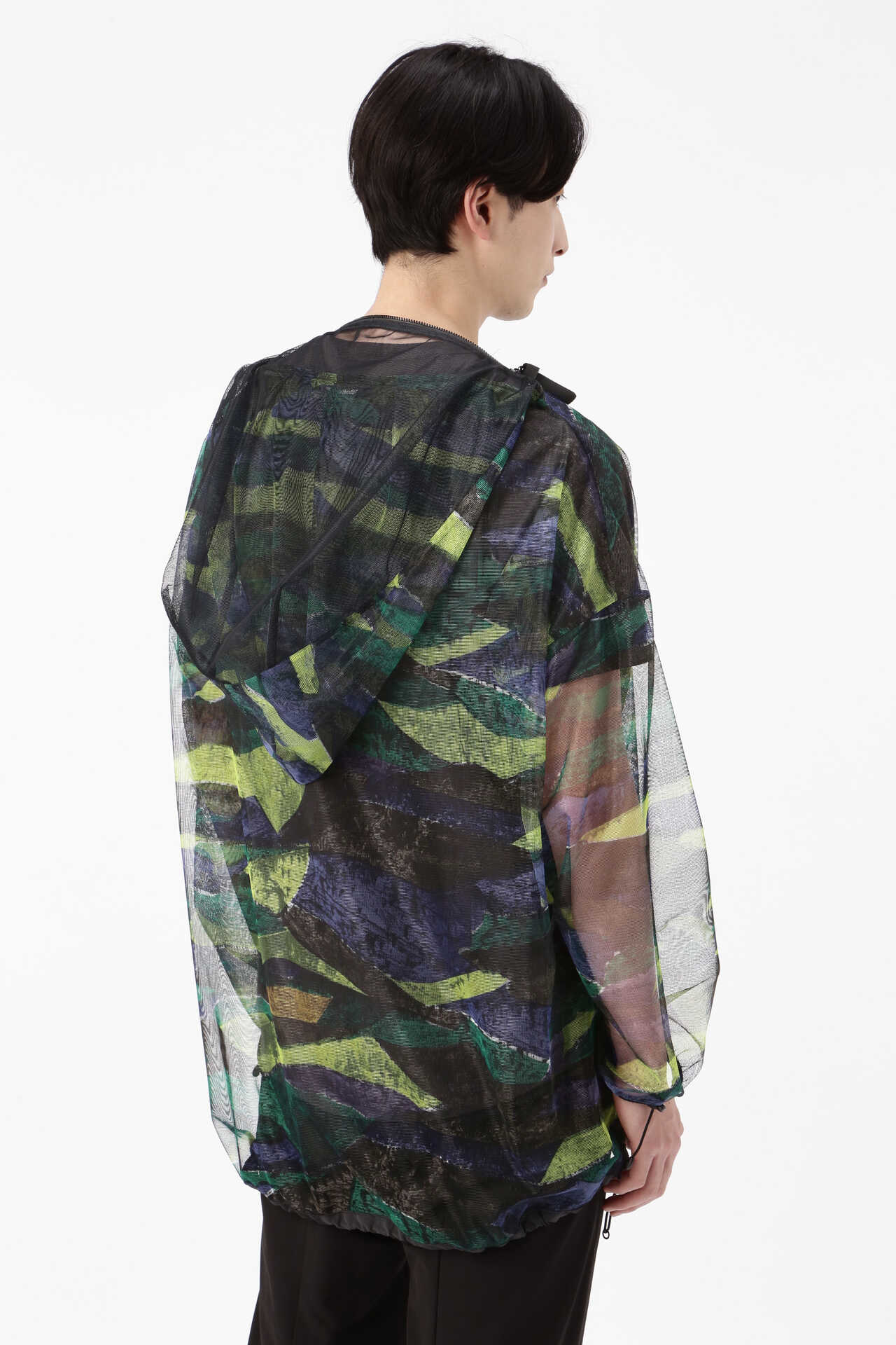 printed bug mesh hoodie