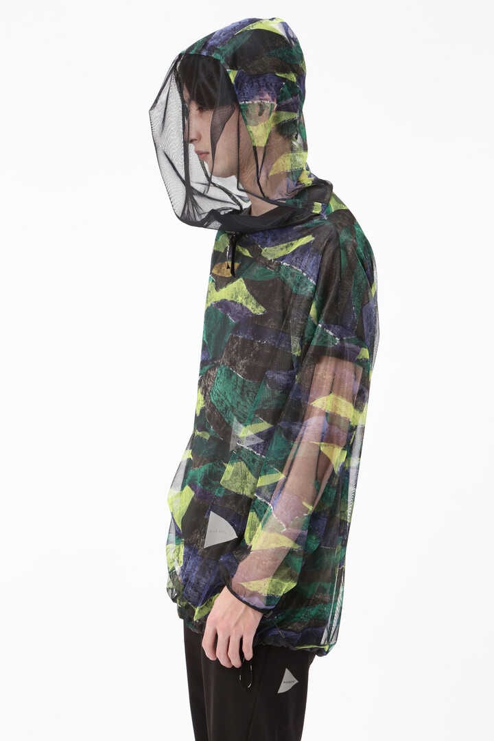 printed bug mesh hoodie