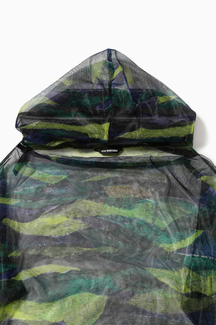 printed bug mesh hoodie
