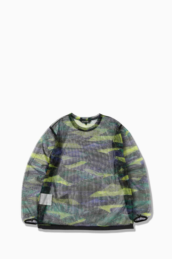 printed bug mesh pullover