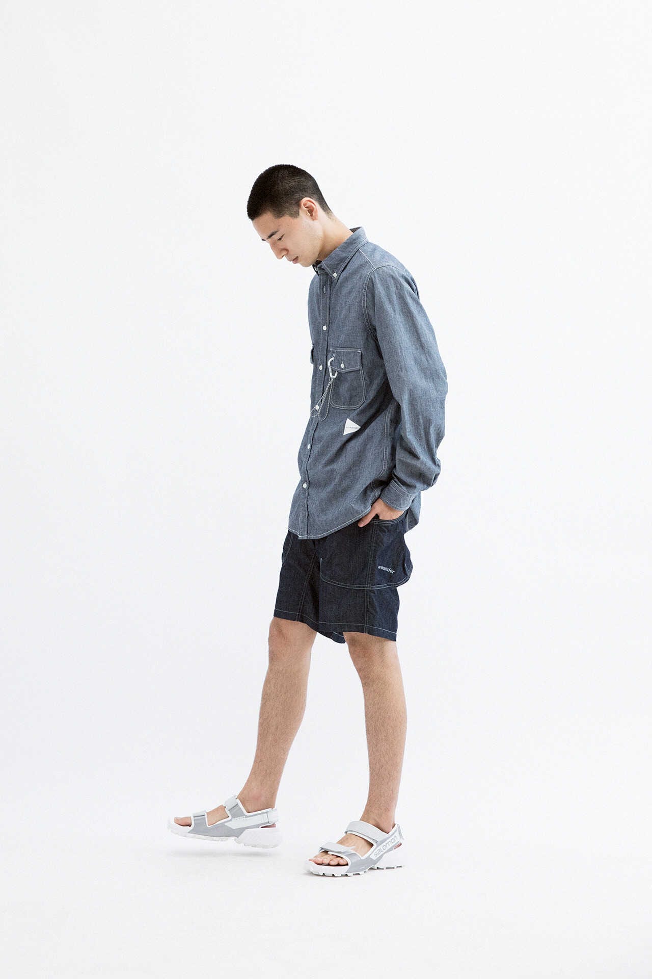 dry denim short pants