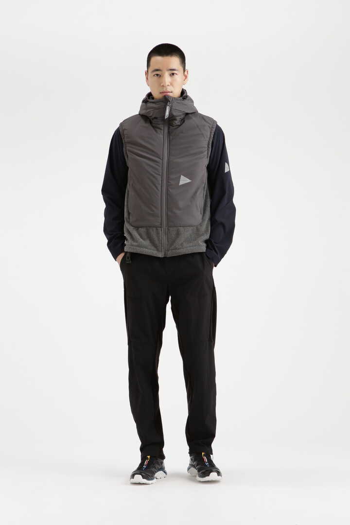 and wander 19AW Twill Fleece Vest-Navy/3