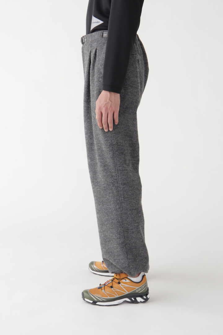 wool twill wide pants