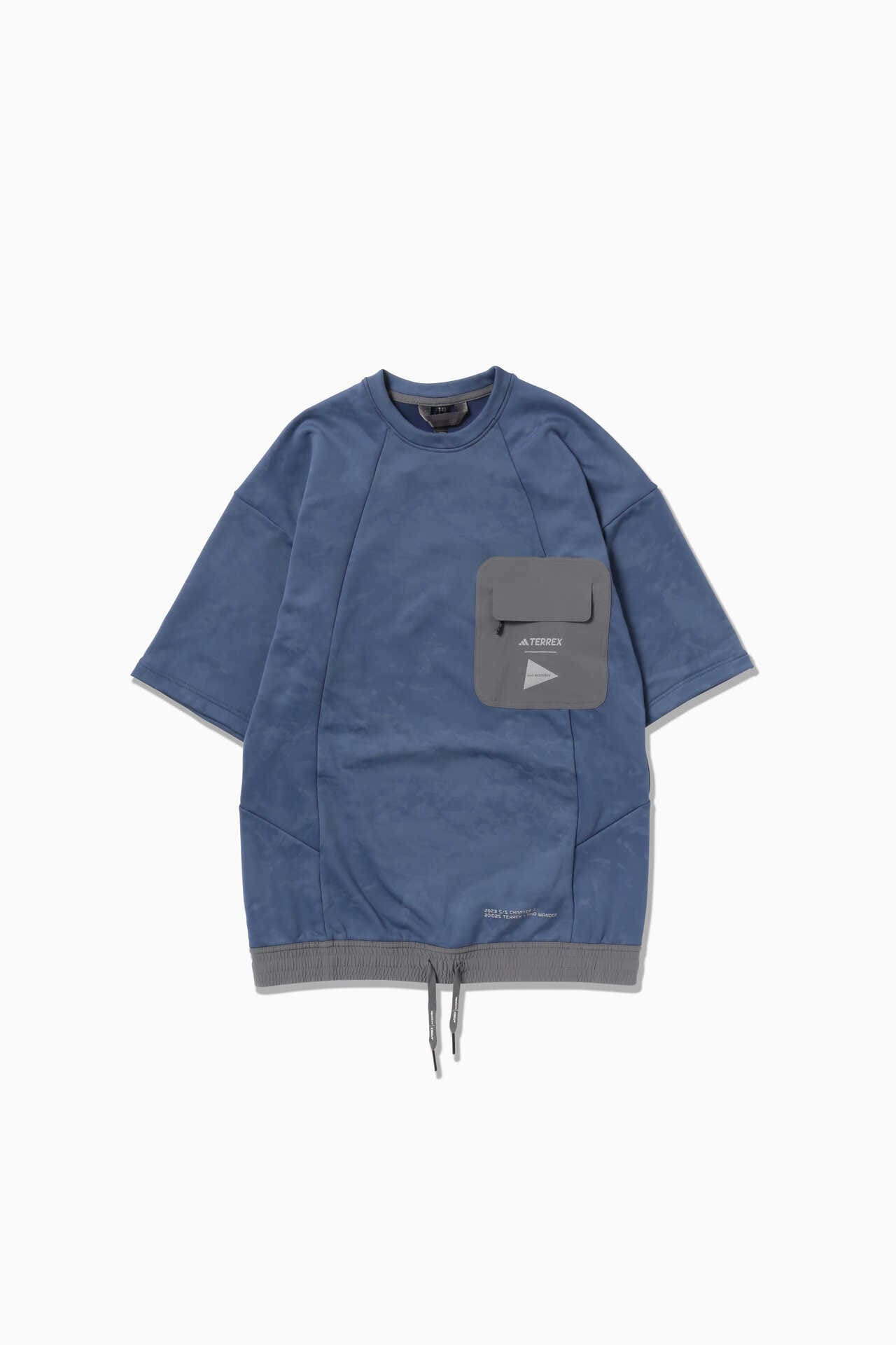 【adidas Terrex × and wander Fleece tunic(W)】blue/シャツ/サイズ:20/日本製/公式 アンドワンダー