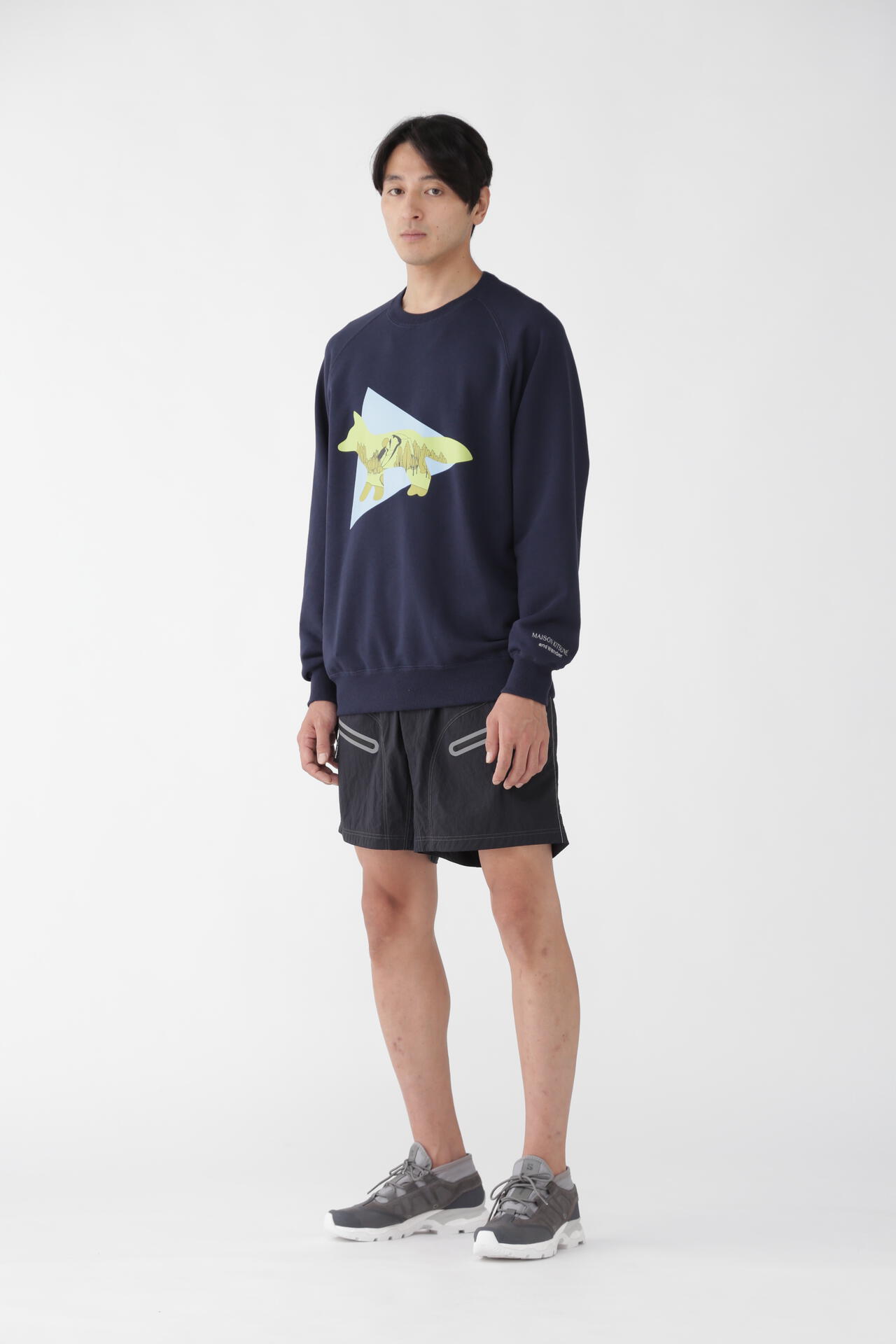 MAISON KITSUNÉ × and wander DRY COTTON SWEATSHIRT