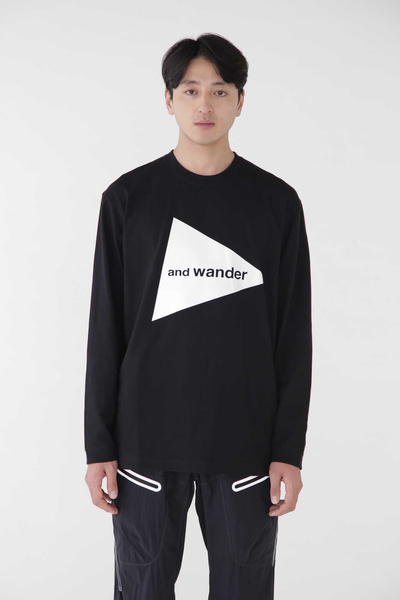 and wander big logo long sleeve T | cut_knit | and wander ONLINE STORE