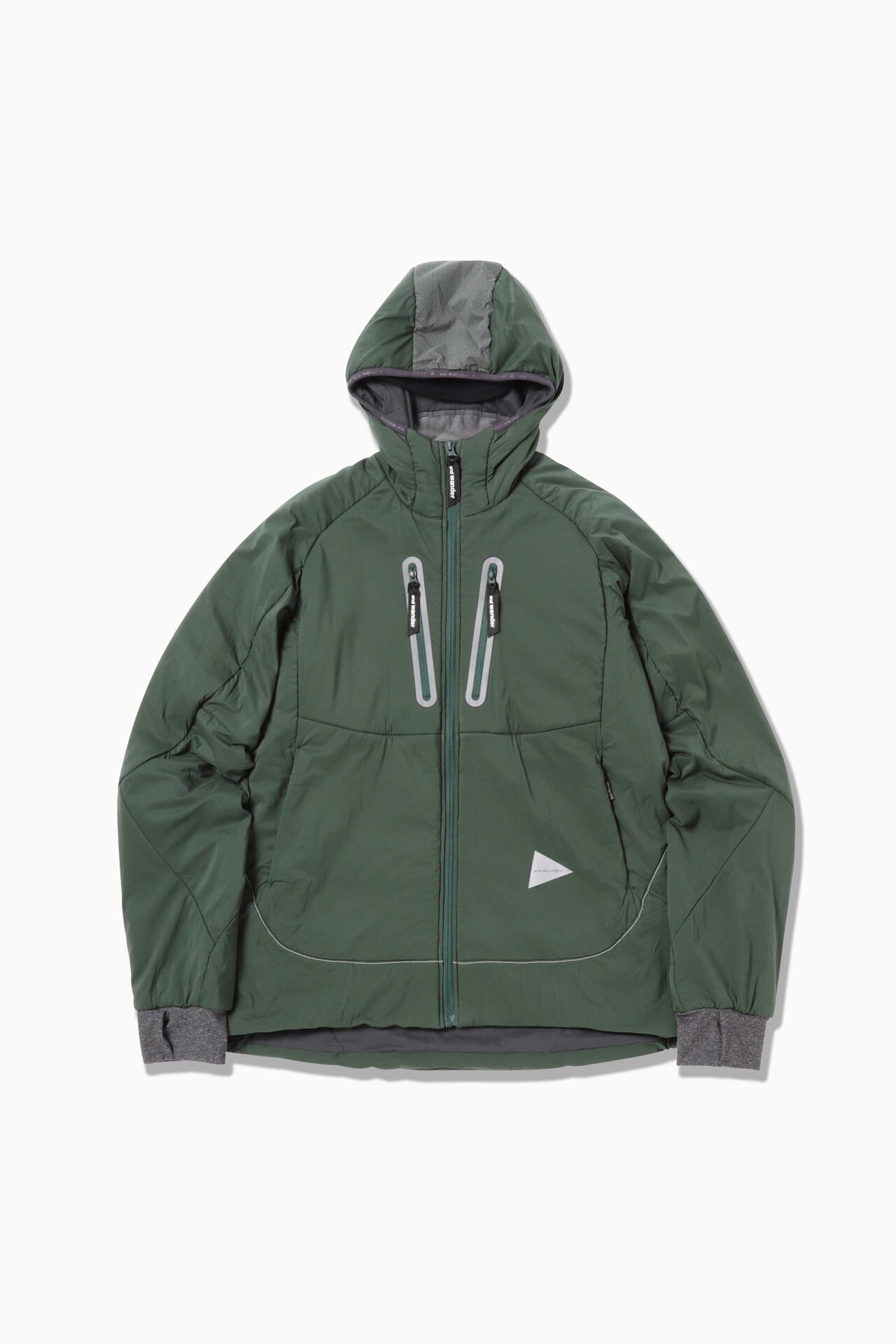 13,500円and wander vent hoodie gray womens M
