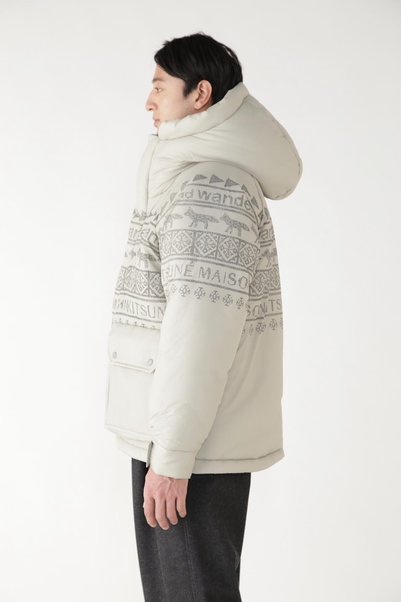 MAISON KITSUNÉ × and wander nordic border insulation jacket 