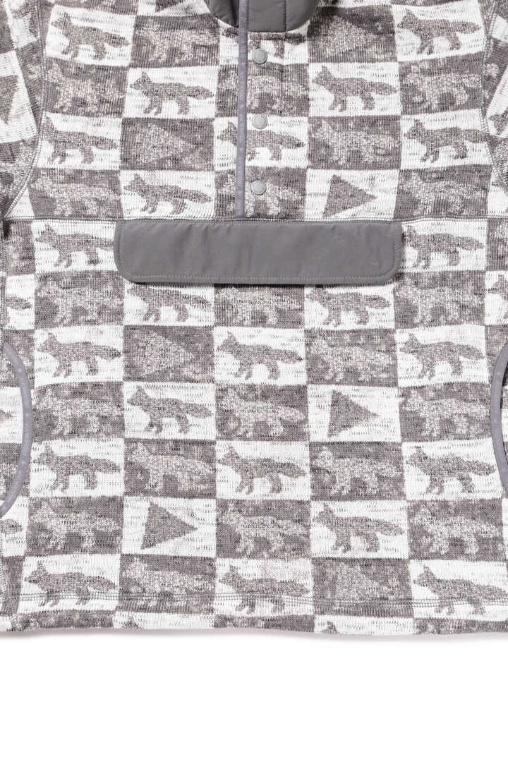 MAISON KITSUNÉ × and wander fox checkers fleece pullover 