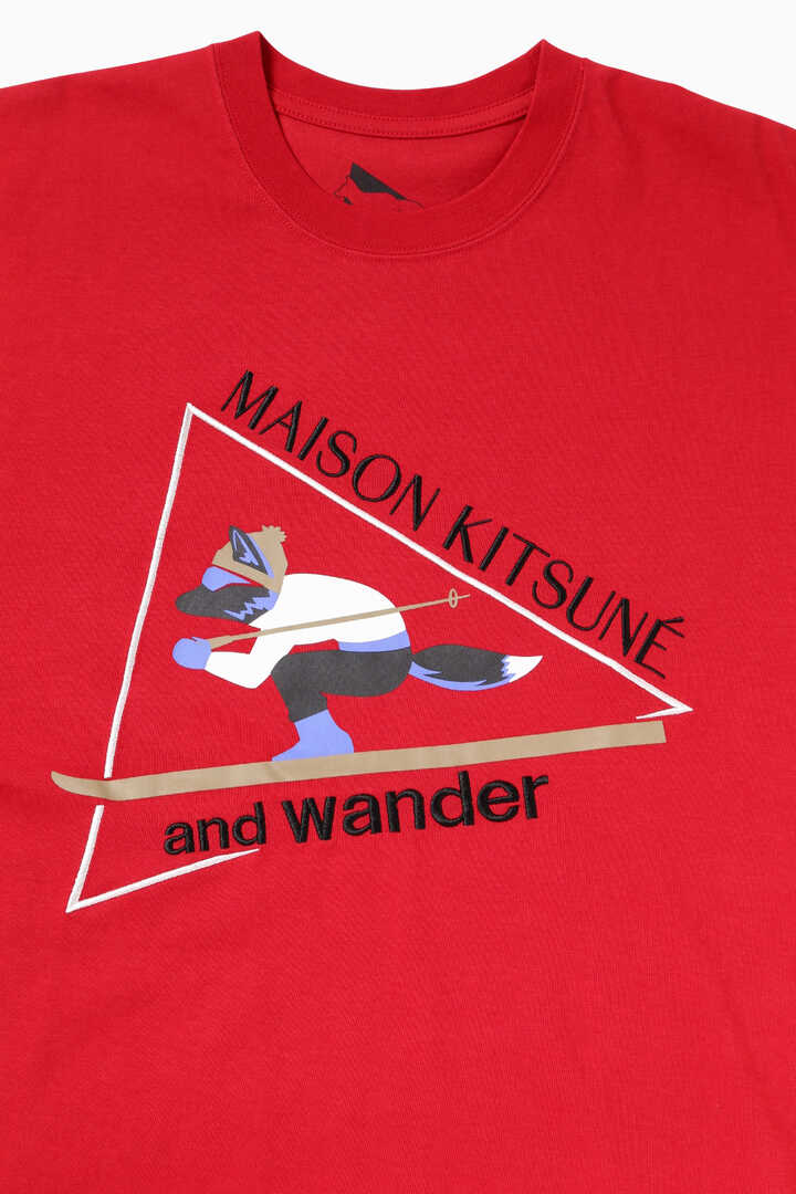 MAISON KITSUNÉ × and wander skiing fox dry cotton T