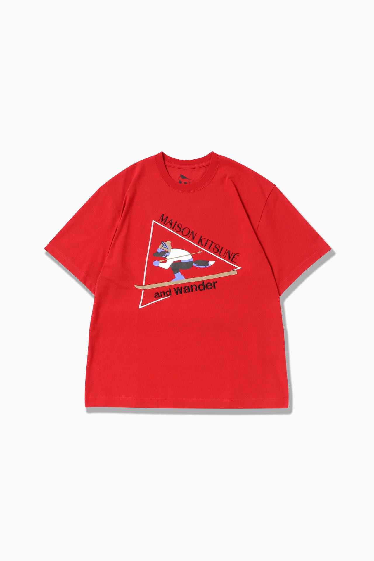 MAISON KITSUNÉ × and wander skiing fox dry cotton T