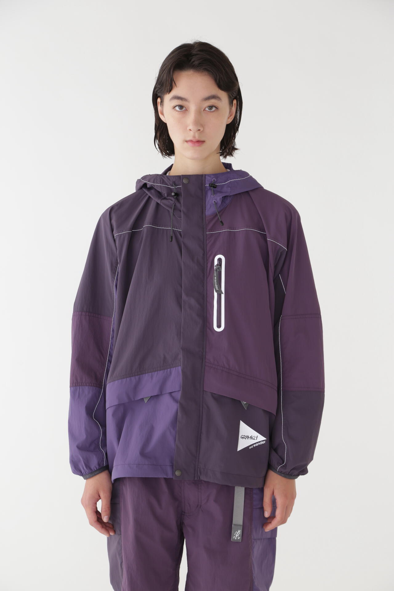 GRAMICCI × and wander PATCHWORK WIND HOODIE | outerwear | and ...