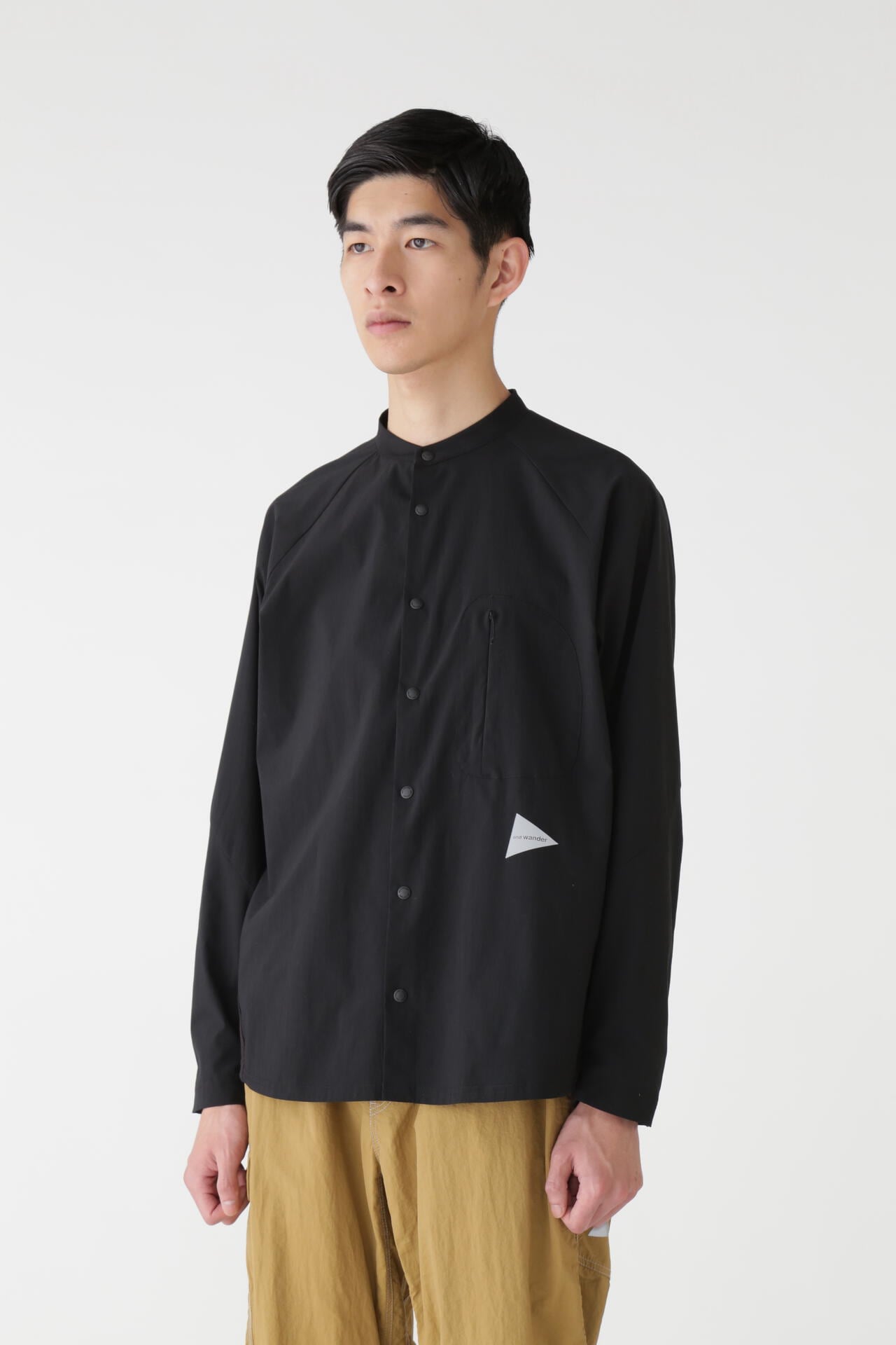 fleece base band collar shirt