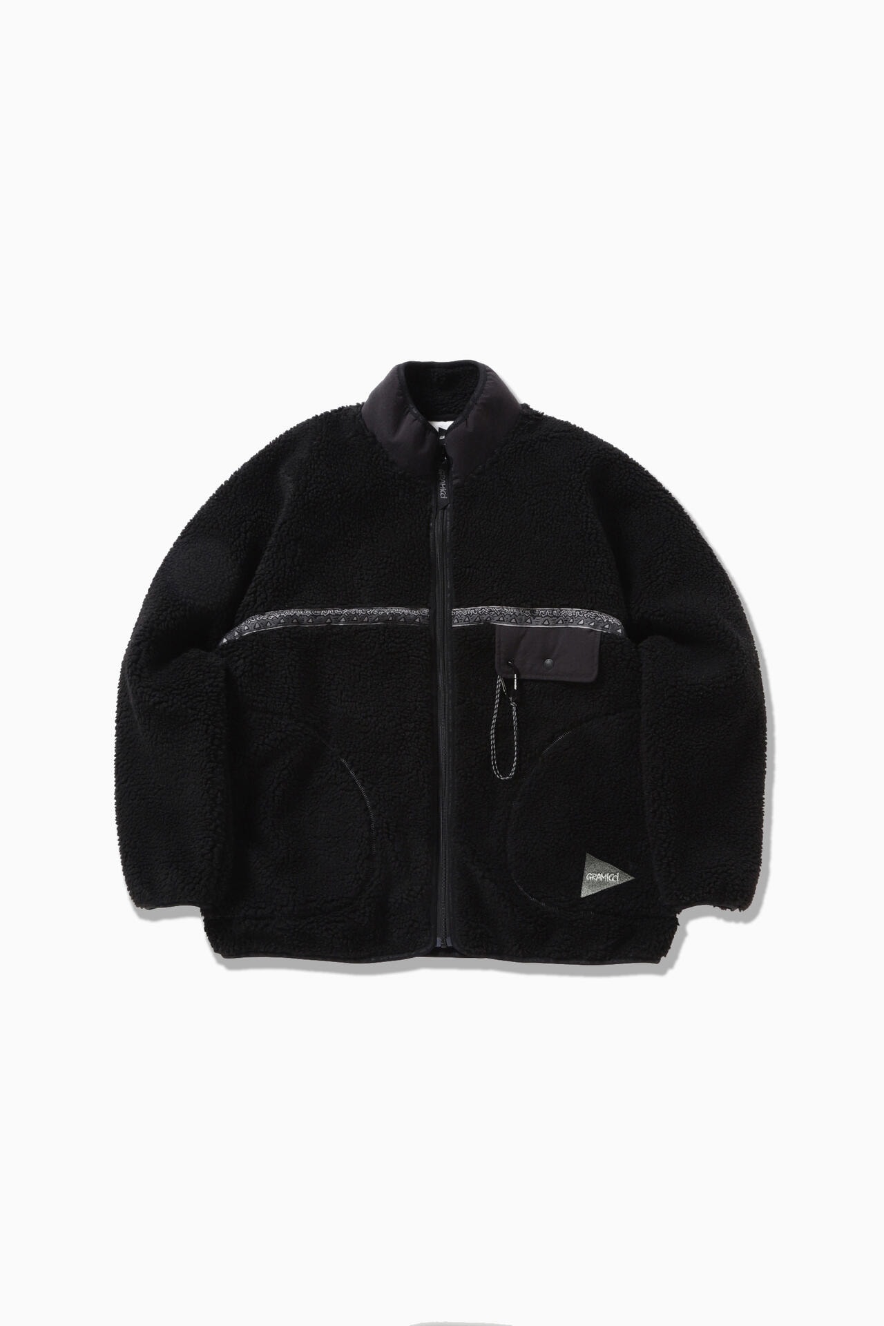 GRAMICCI × and wander JQ tape fleece jacket