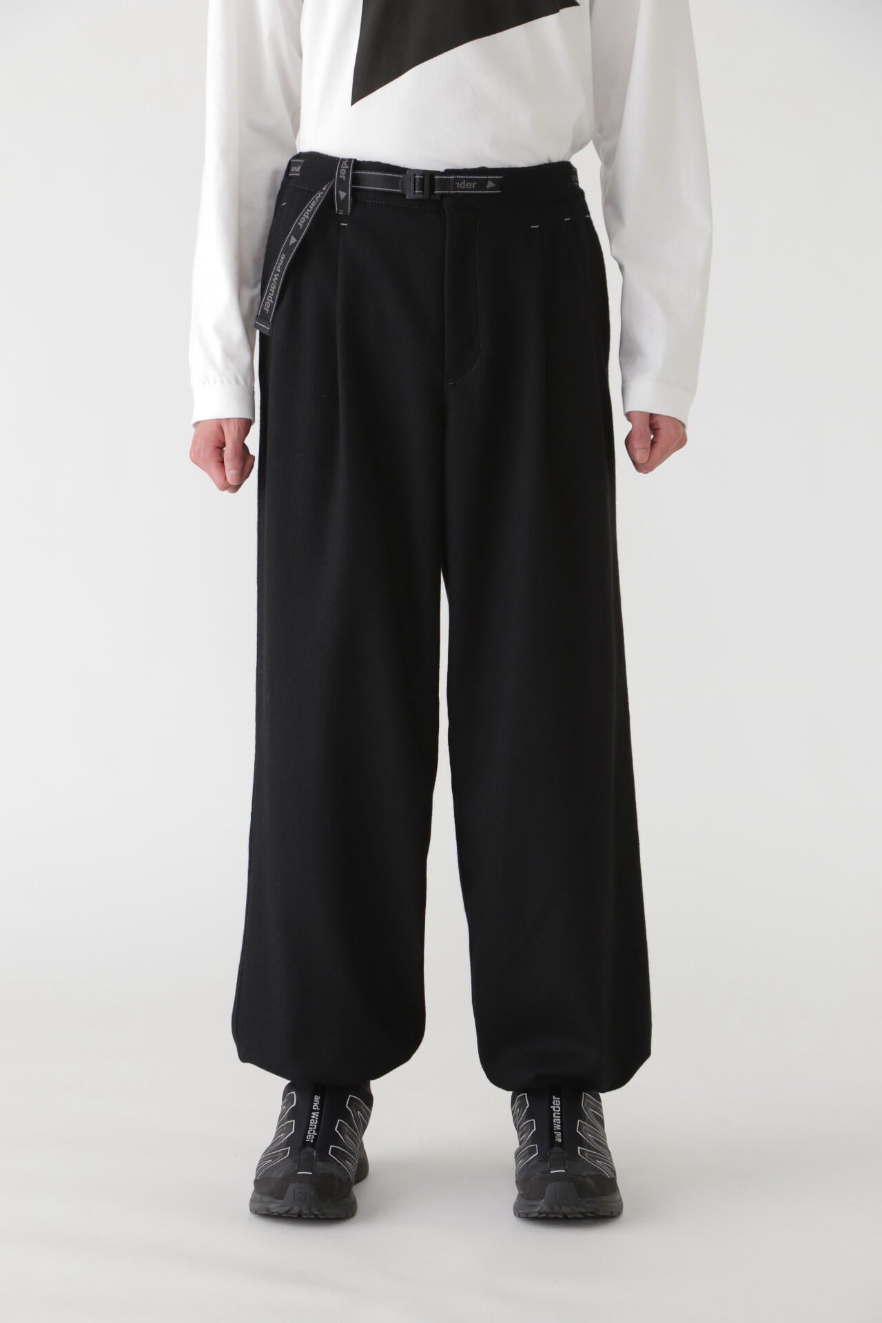 REWOOL tweed wide pants