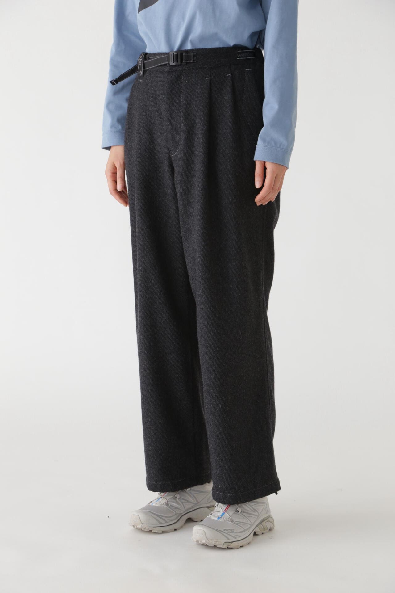 REWOOL tweed wide pants