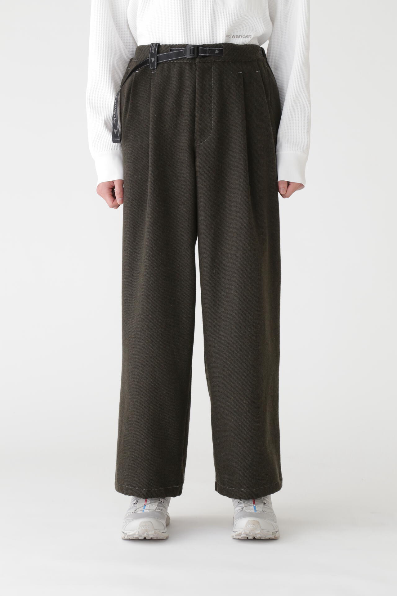 REWOOL tweed wide pants