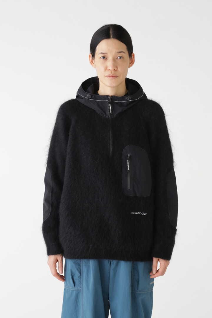 mohair wool knit hoodie