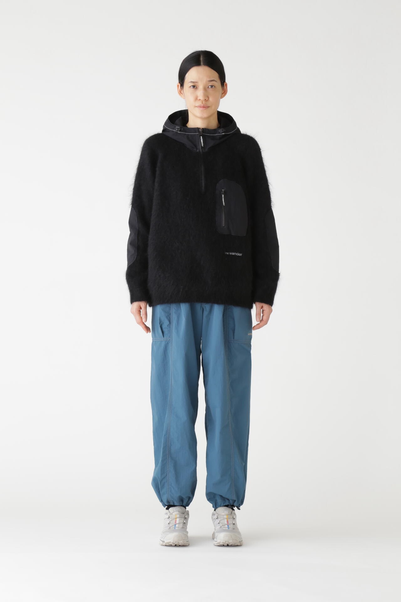 mohair wool knit hoodie