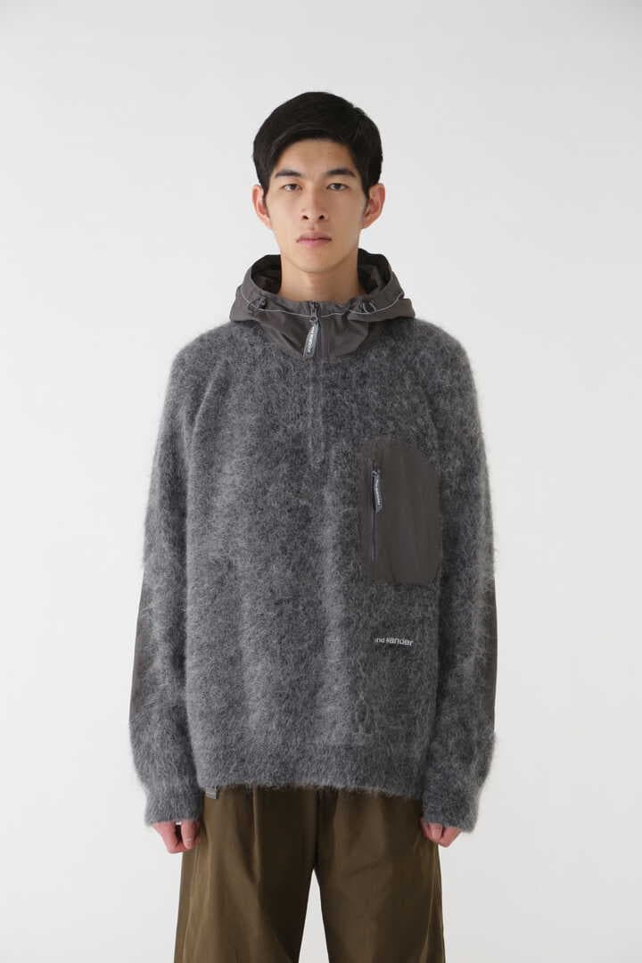 mohair wool knit hoodie