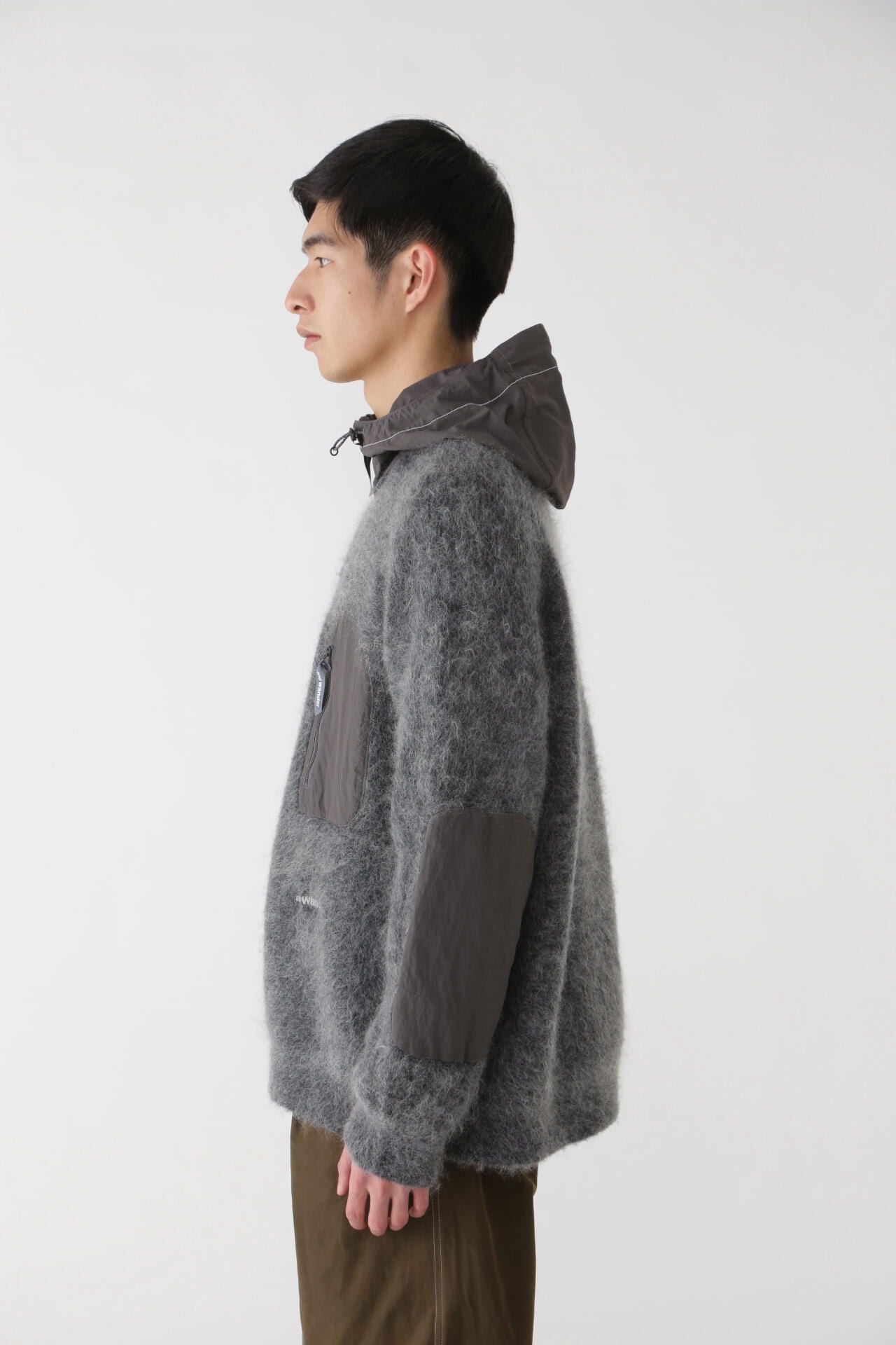 mohair wool knit hoodie