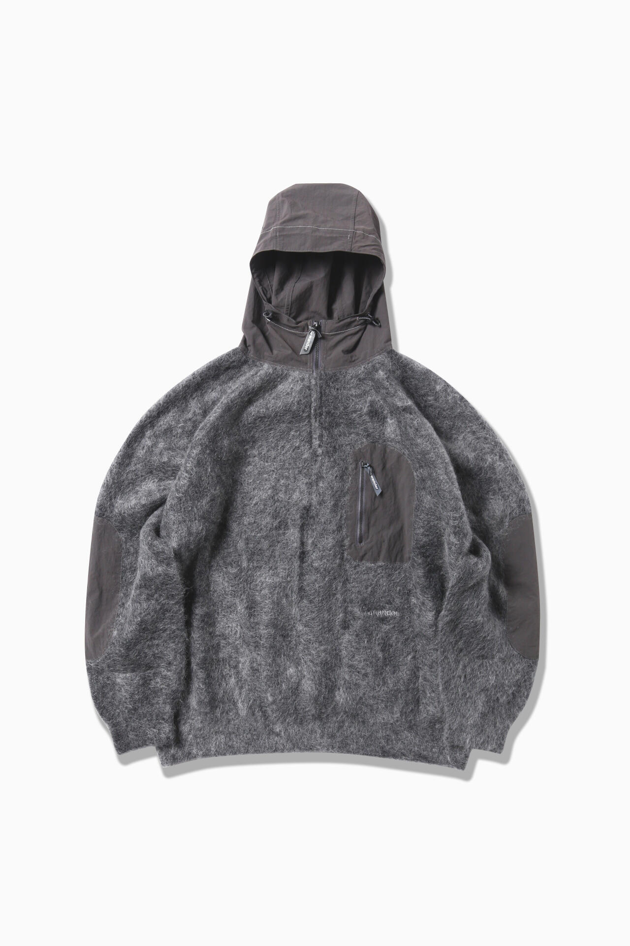 mohair wool knit hoodie