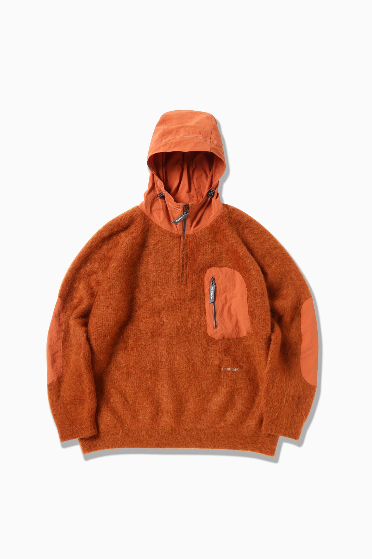 mohair wool knit hoodie