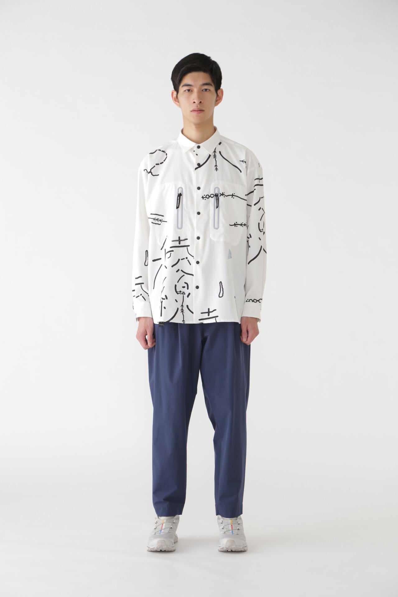 Daijiro OHARA map key print  shirt