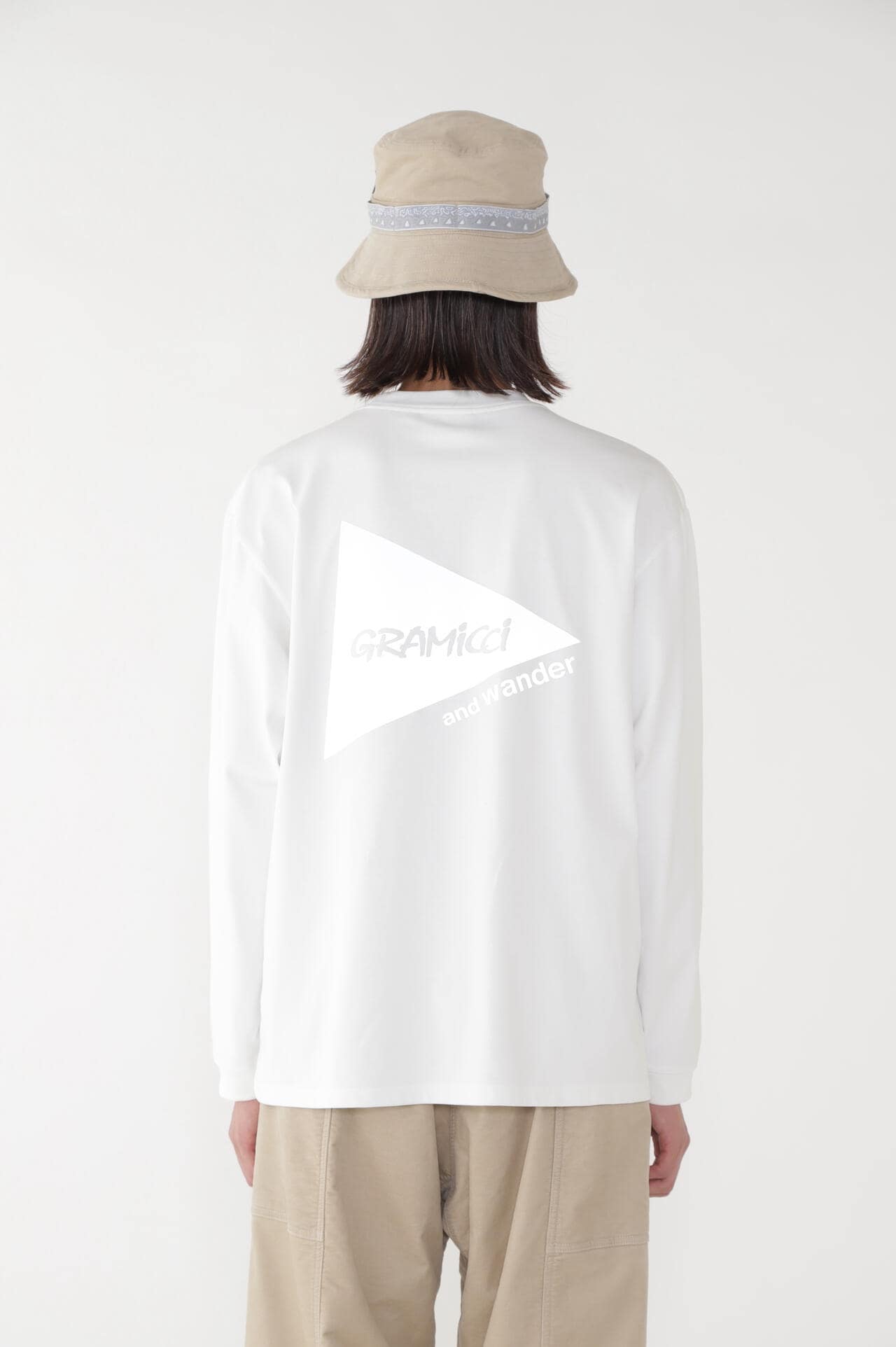 GRAMICCI × and wander backprint LS tee 