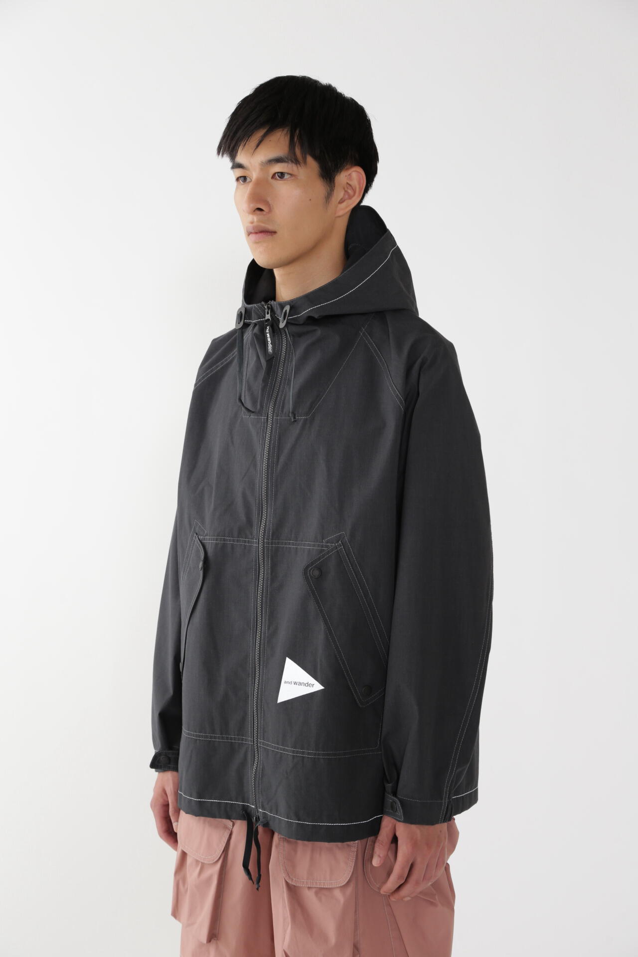W's nylon double cloth hoodie #Bordeaux [AW93-FT014]｜and