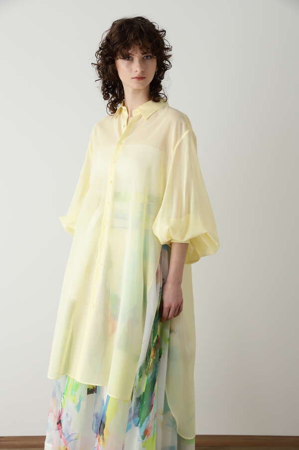 【TV着用】Sheer Volume Sleeve Long Shirt