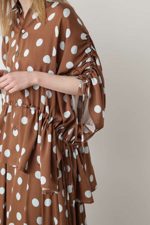 【TV着用】Printed Silk Dot Blouse
