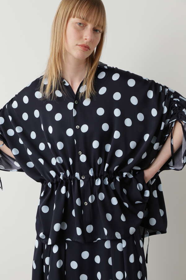 【TV着用】Printed Silk Dot Blouse