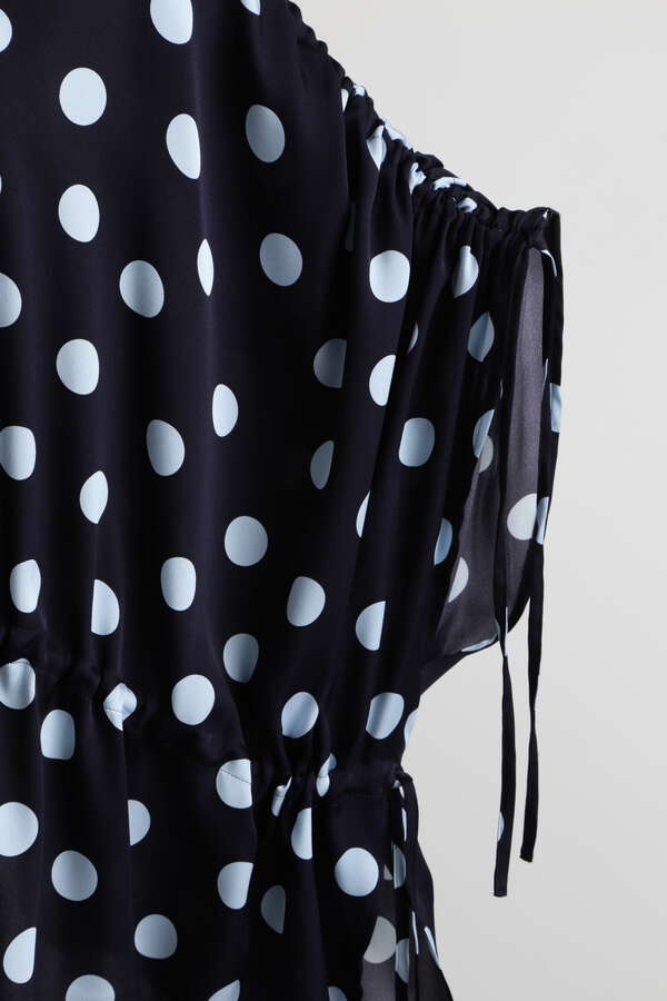 【TV着用】Printed Silk Dot Blouse