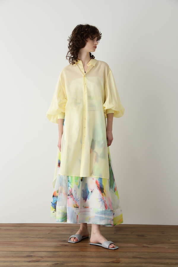 【TV着用】Printed Double Buckle Flare Skirt