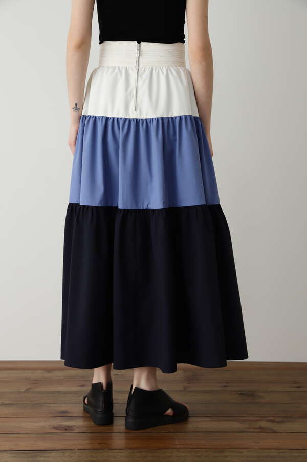 Color Blocking Tiered Skirt