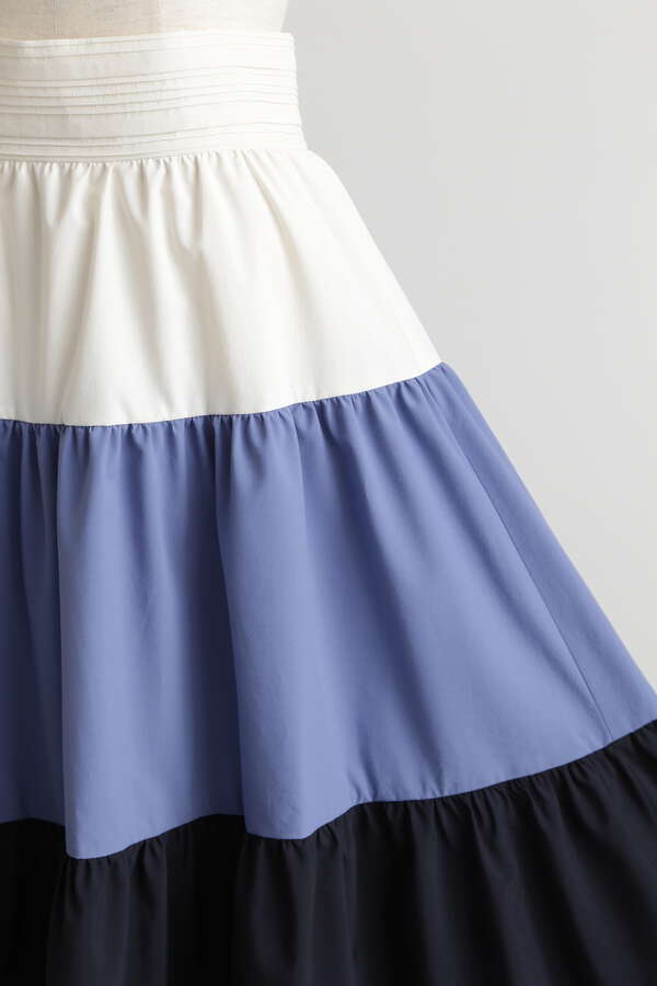 Color Blocking Tiered Skirt