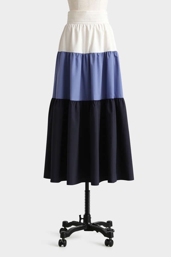 Color Blocking Tiered Skirt