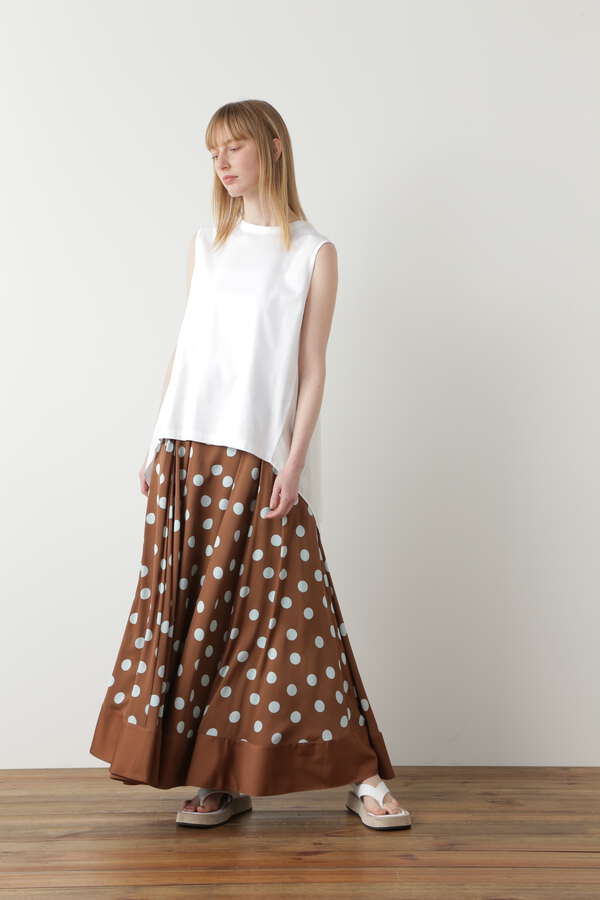 【TV着用】Printed Silk Dot Skirt