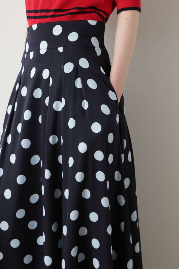 【TV着用】Printed Silk Dot Skirt