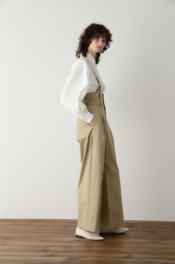 High Waist Wide  Suspendar Pants