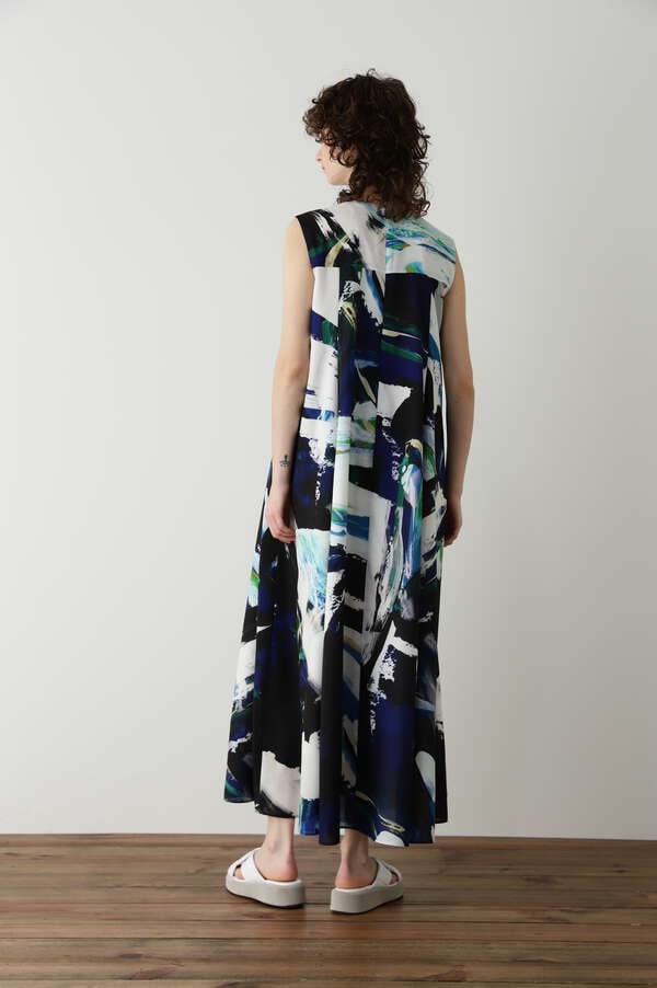 【TV着用】 Printed Maxi Flare Dress