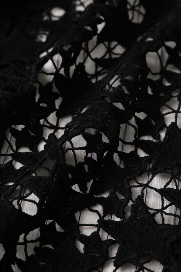 【先行予約 4月下旬-5月上旬入荷予定】Star Lace/Stripe Combi Dress