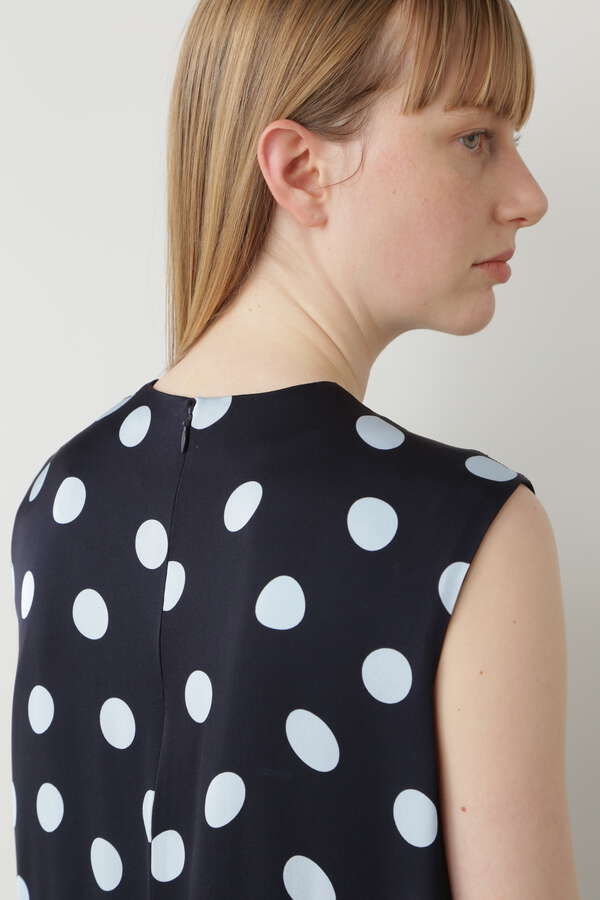 Printed Silk Dot Dress