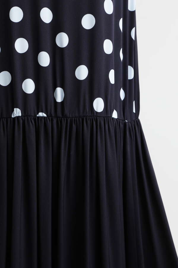 Printed Silk Dot Dress