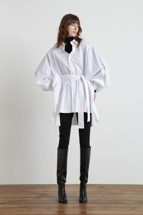 Belted Big Silhouette Shirt